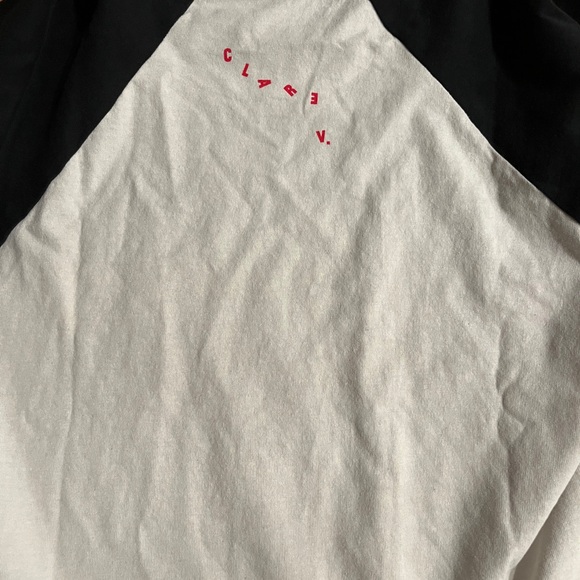 New Anthropologie Clare V. Lips Graphic Baseball Tee NEW Size XS X-Small t-shirt - Picture 4 of 4